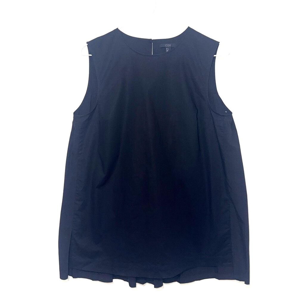 COS Crew Neck Sleeveless Pleated Back Top - Black 8